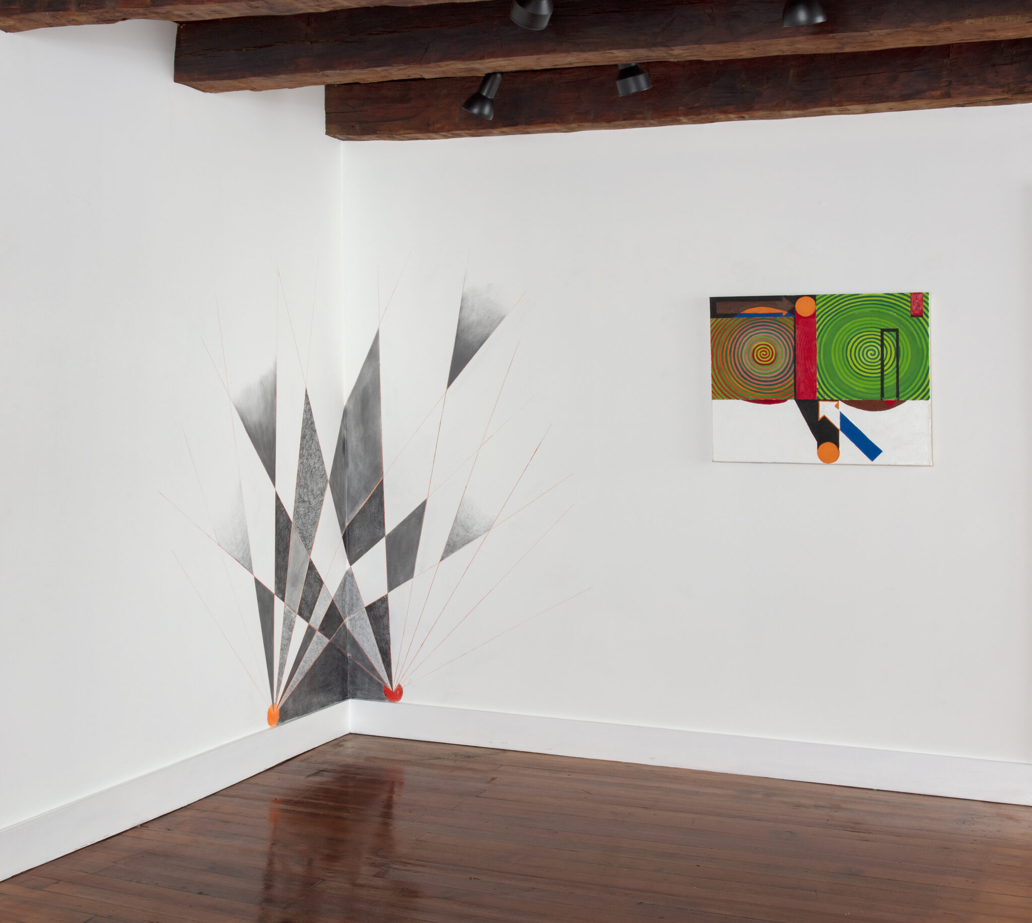 Installation view, At Finger's End, works by Michael Cuadrado.