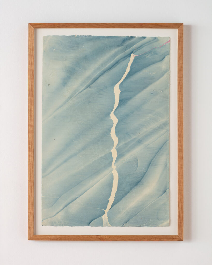 Rina Goldfield, Waves, 2023, acrylic and cellulose glue on BFK paper, 22 1/2 x 15 in. unframed, 25 1/2 x 18 in. framed.
