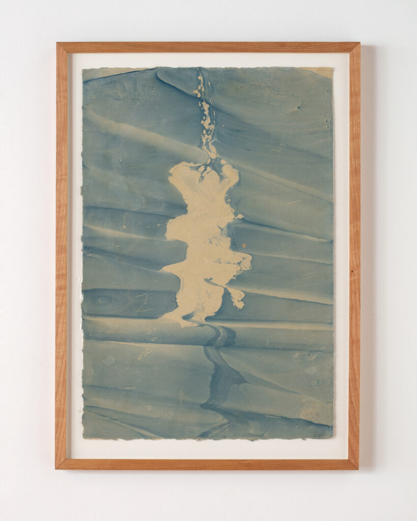 Rina Goldfield, Waves, 2023, acrylic and cellulose glue on BFK paper, 22 1_2 x 15 in. unframed, 25 1_2 x 18 in. framed.