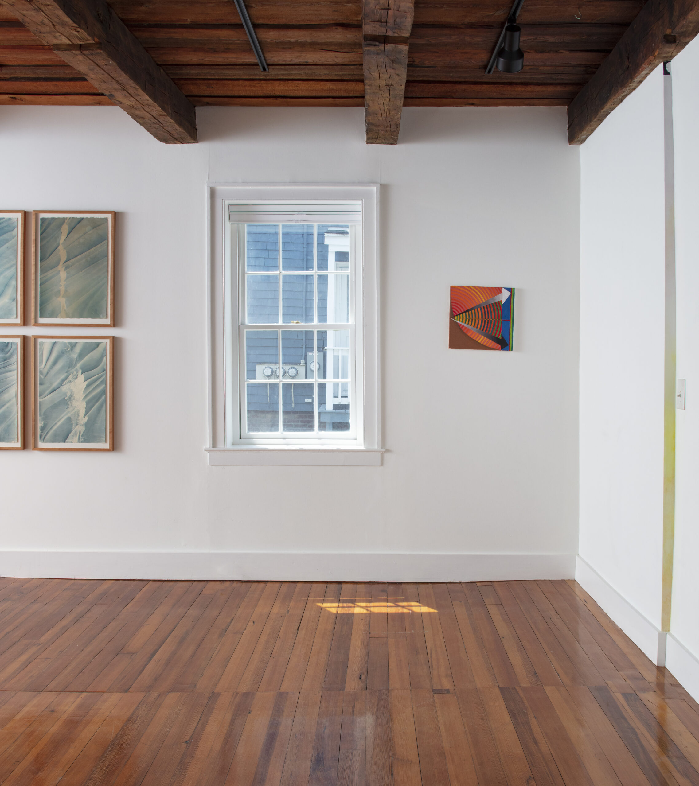 Installation view, At Finger's End, works by Rina Goldfield and Michael Cuadrado.