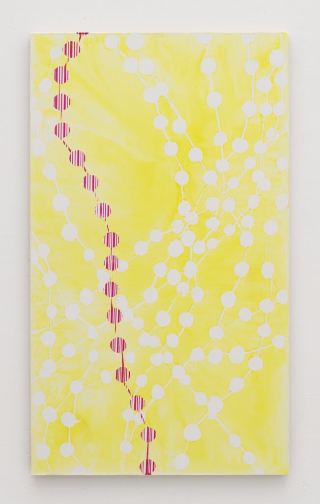 Haleigh Collins, Ringfinger, 2024, silkscreen and oil on canvas, 60 x 35 in.